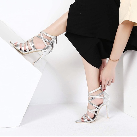 MACKIN Women's Open Toe Gladiator Sandals Stiletto Heel Ankle Strap Dress Sandal - Picture 10 of 12